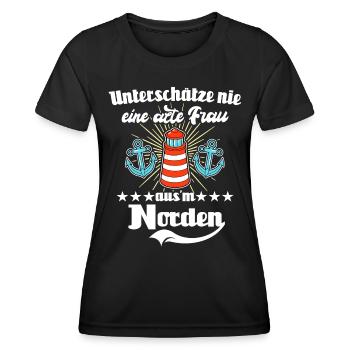 Nordener Sprüche Norden - Frauen Funktions-T-Shirt - Schwarz - Vorne - AI Model Female 172 light (172cm)