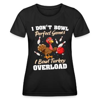 Quilles de dinde Bowler - T-shirt sport Femme - noir - Devant - AI Model Female 172 light (172cm)