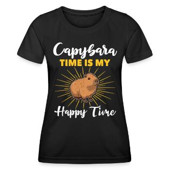 Dictons Capybara drôles - T-shirt sport Femme - noir - Devant - AI Model Female 172 light (172cm)