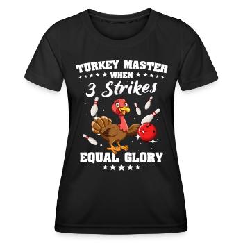 Bowling Turkey - Frauen Funktions-T-Shirt - Schwarz - Vorne - AI Model Female 172 light (172cm)