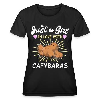 Lustige Capybara Sprüche - Frauen Funktions-T-Shirt - Schwarz - Vorne - AI Model Female 172 light (172cm)