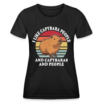 Capybara Sprüche - Frauen Funktions-T-Shirt - Schwarz - Vorne - AI Model Female 172 light (172cm)
