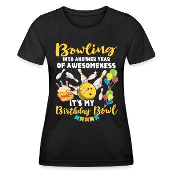 Anniversaire de bowling - T-shirt sport Femme - noir - Devant - AI Model Female 172 light (172cm)