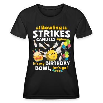 Bowling Geburtstag Bowlingspieler - Frauen Funktions-T-Shirt - Schwarz - Vorne - AI Model Female 172 light (172cm)