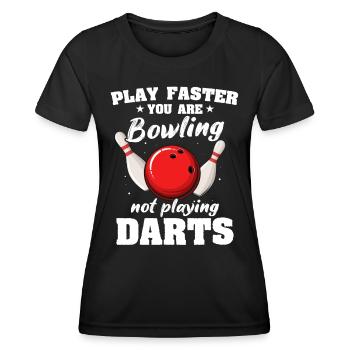 Bowling Slow Bowler - Frauen Funktions-T-Shirt - Schwarz - Vorne - AI Model Female 172 light (172cm)