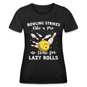 Frappes de bowling lentes - T-shirt sport Femme - noir - Devant - AI Model Female 172 light (172cm)