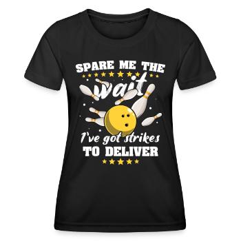 Bowling Slow Bowler - Frauen Funktions-T-Shirt - Schwarz - Vorne - AI Model Female 172 light (172cm)