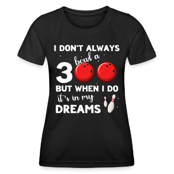 Bowlingspieler 300 Bowling - Frauen Funktions-T-Shirt - Schwarz - Vorne - AI Model Female 172 light (172cm)