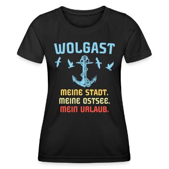 Wolgast Sprüche - Frauen Funktions-T-Shirt - Schwarz - Vorne - AI Model Female 172 light (172cm)