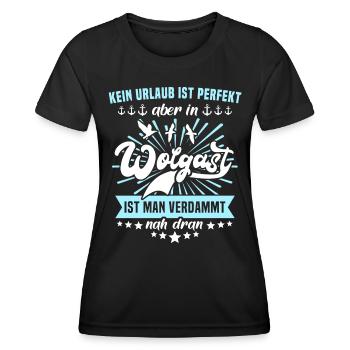 Wolgast Sprüche - Frauen Funktions-T-Shirt - Schwarz - Vorne - AI Model Female 172 light (172cm)