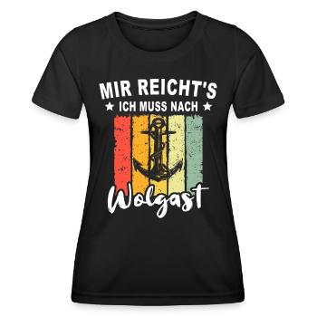 Wolgast Sprüche - Frauen Funktions-T-Shirt - Schwarz - Vorne - AI Model Female 172 light (172cm)