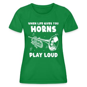Trompettes de cuivres - T-shirt sport Femme - vert - Devant - AI Model Female 172 dark (172cm)