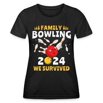 Bowling 2024 Bowling en famille - T-shirt sport Femme - noir - Devant - AI Model Female 172 light (172cm)