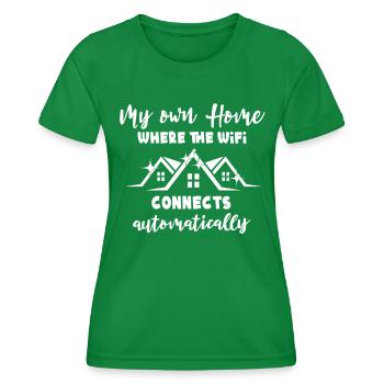Homeowner New Home - Women's Functional T-Shirt - kelly green - Front - AI Model Female 172 dark (172cm)