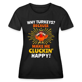 Truthahn Erntedankfest - Frauen Funktions-T-Shirt - Schwarz - Vorne - AI Model Female 172 light (172cm)