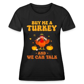 Truthahn Erntedankfest - Frauen Funktions-T-Shirt - Schwarz - Vorne - AI Model Female 172 light (172cm)