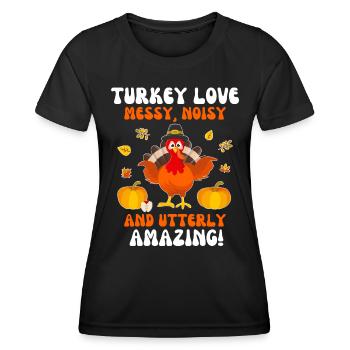 Dictons de Turquie - T-shirt sport Femme - noir - Devant - AI Model Female 172 light (172cm)