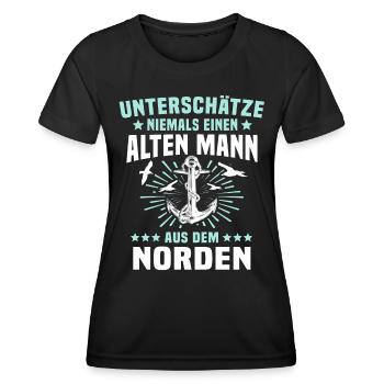 Norden Mann Nordener Männer - Frauen Funktions-T-Shirt - Schwarz - Vorne - AI Model Female 172 light (172cm)