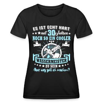 Wassermeister 30. Geburtstag 30 Jahre Wasser - Frauen Funktions-T-Shirt - Schwarz - Vorne - AI Model Female 172 light (172cm)