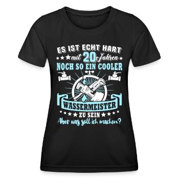 Wassermeister 20. Geburtstag 20 Jahre Wasser - Frauen Funktions-T-Shirt - Schwarz - Vorne - AI Model Female 172 light (172cm)