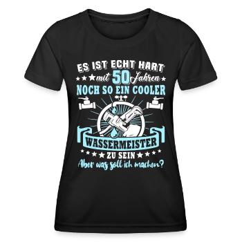 Wassermeister 50. Geburtstag 50 Jahre Wasser - Frauen Funktions-T-Shirt - Schwarz - Vorne - AI Model Female 172 light (172cm)