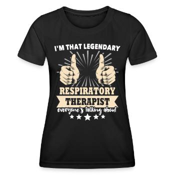 Respiratory Therapist Lung Breathing - Women's Functional T-Shirt - black - Front - AI Model Female 172 light (172cm)