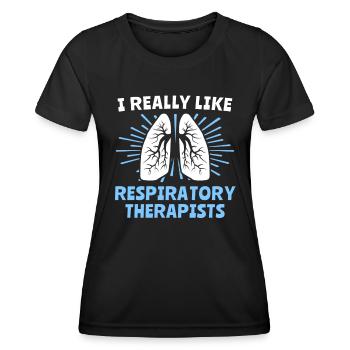 Respiratory Therapist Lung Breathing - Women's Functional T-Shirt - black - Front - AI Model Female 172 light (172cm)