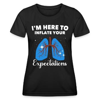 Respiratory Therapist Lung Breathing - Women's Functional T-Shirt - black - Front - AI Model Female 172 light (172cm)