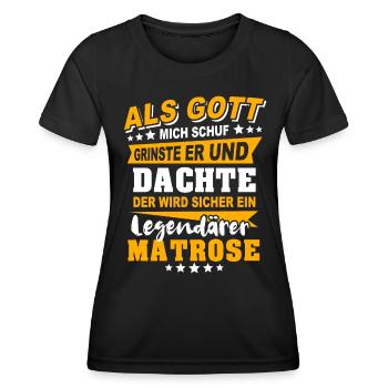 Matrose Sprüche - Frauen Funktions-T-Shirt - Schwarz - Vorne - AI Model Female 172 light (172cm)