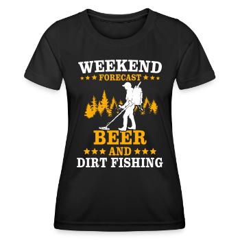 Dirt Fishing Metalldetektor - Frauen Funktions-T-Shirt - Schwarz - Vorne - AI Model Female 172 light (172cm)