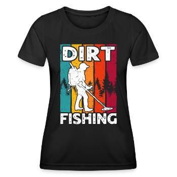 Dirt Fishing Sondelgänger - Frauen Funktions-T-Shirt - Schwarz - Vorne - AI Model Female 172 light (172cm)