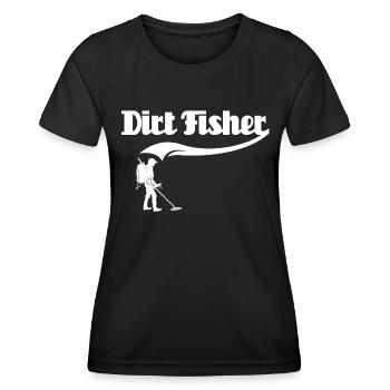 Dirt Fishing Metalldetektor Sondeln - Frauen Funktions-T-Shirt - Schwarz - Vorne - AI Model Female 172 light (172cm)