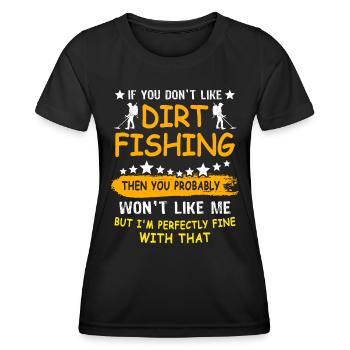 Dirt Fishing Metalldetektor - Frauen Funktions-T-Shirt - Schwarz - Vorne - AI Model Female 172 light (172cm)