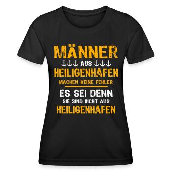 Heiligenhafen Mann Heiligenhafener Männer - Frauen Funktions-T-Shirt - Schwarz - Vorne - AI Model Female 172 light (172cm)