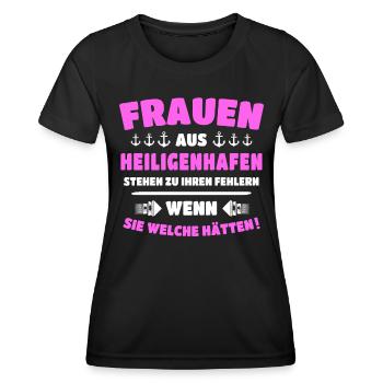 Heiligenhafen Frau Heiligenhafener Frauen - Frauen Funktions-T-Shirt - Schwarz - Vorne - AI Model Female 172 light (172cm)