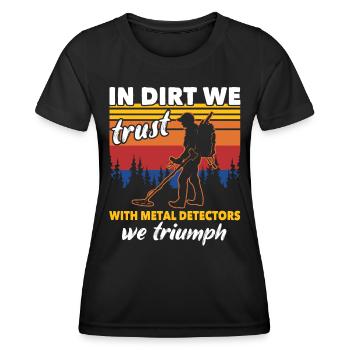 Dirt Fishing Sondeln - Frauen Funktions-T-Shirt - Schwarz - Vorne - AI Model Female 172 light (172cm)