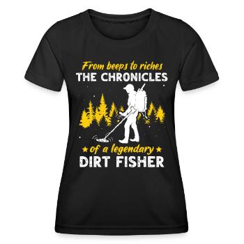 Dirt Fishing Metalldetektor - Frauen Funktions-T-Shirt - Schwarz - Vorne - AI Model Female 172 light (172cm)
