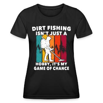 Dirt Fishing Metalldetektor - Frauen Funktions-T-Shirt - Schwarz - Vorne - AI Model Female 172 light (172cm)
