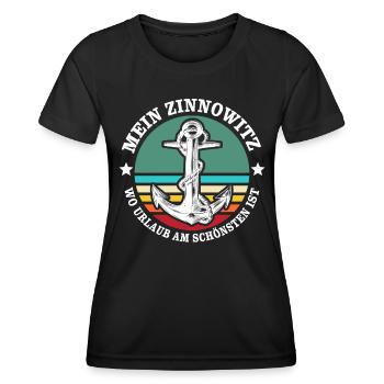 Zinnowitz Urlaub - Frauen Funktions-T-Shirt - Schwarz - Vorne - AI Model Female 172 light (172cm)