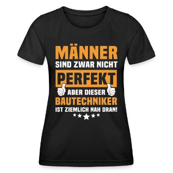 Lustige Bautechniker Sprüche - Frauen Funktions-T-Shirt - Schwarz - Vorne - AI Model Female 172 light (172cm)