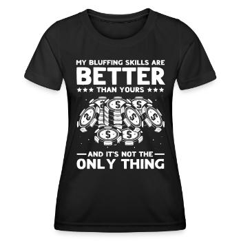 Poker Pokerspieler - Frauen Funktions-T-Shirt - Schwarz - Vorne - AI Model Female 172 light (172cm)