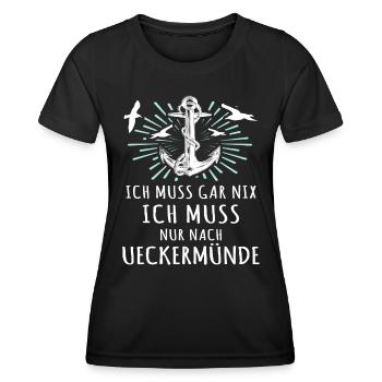Ueckermünde Sprüche - Frauen Funktions-T-Shirt - Schwarz - Vorne - AI Model Female 172 light (172cm)