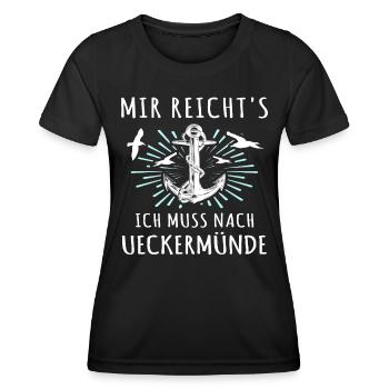Ueckermünde Sprüche - Frauen Funktions-T-Shirt - Schwarz - Vorne - AI Model Female 172 light (172cm)