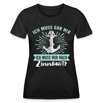 Zinnowitz Sprüche - Frauen Funktions-T-Shirt - Schwarz - Vorne - AI Model Female 172 light (172cm)