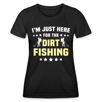 Dirt Fishing - Frauen Funktions-T-Shirt - Schwarz - Vorne - AI Model Female 172 light (172cm)
