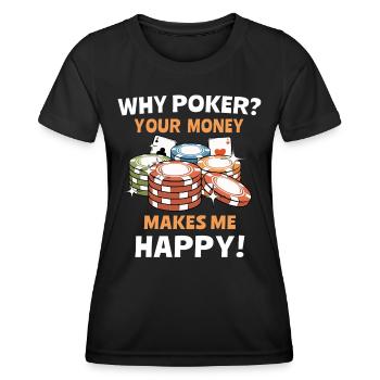 Poker Joueurs de poker - T-shirt sport Femme - noir - Devant - AI Model Female 172 light (172cm)