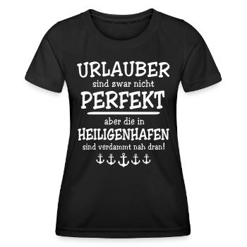 Heiligenhafen Heiligenhafener - Frauen Funktions-T-Shirt - Schwarz - Vorne - AI Model Female 172 light (172cm)