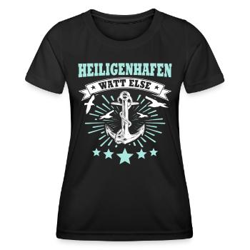 Heiligenhafen Heiligenhafener - Frauen Funktions-T-Shirt - Schwarz - Vorne - AI Model Female 172 light (172cm)