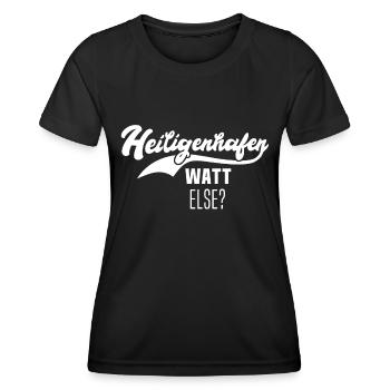 Heiligenhafen - Frauen Funktions-T-Shirt - Schwarz - Vorne - AI Model Female 172 light (172cm)