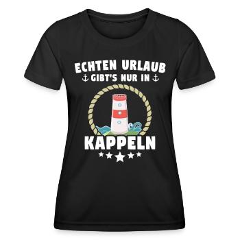 Kappeln Urlaub Souvenir - Frauen Funktions-T-Shirt - Schwarz - Vorne - AI Model Female 172 light (172cm)